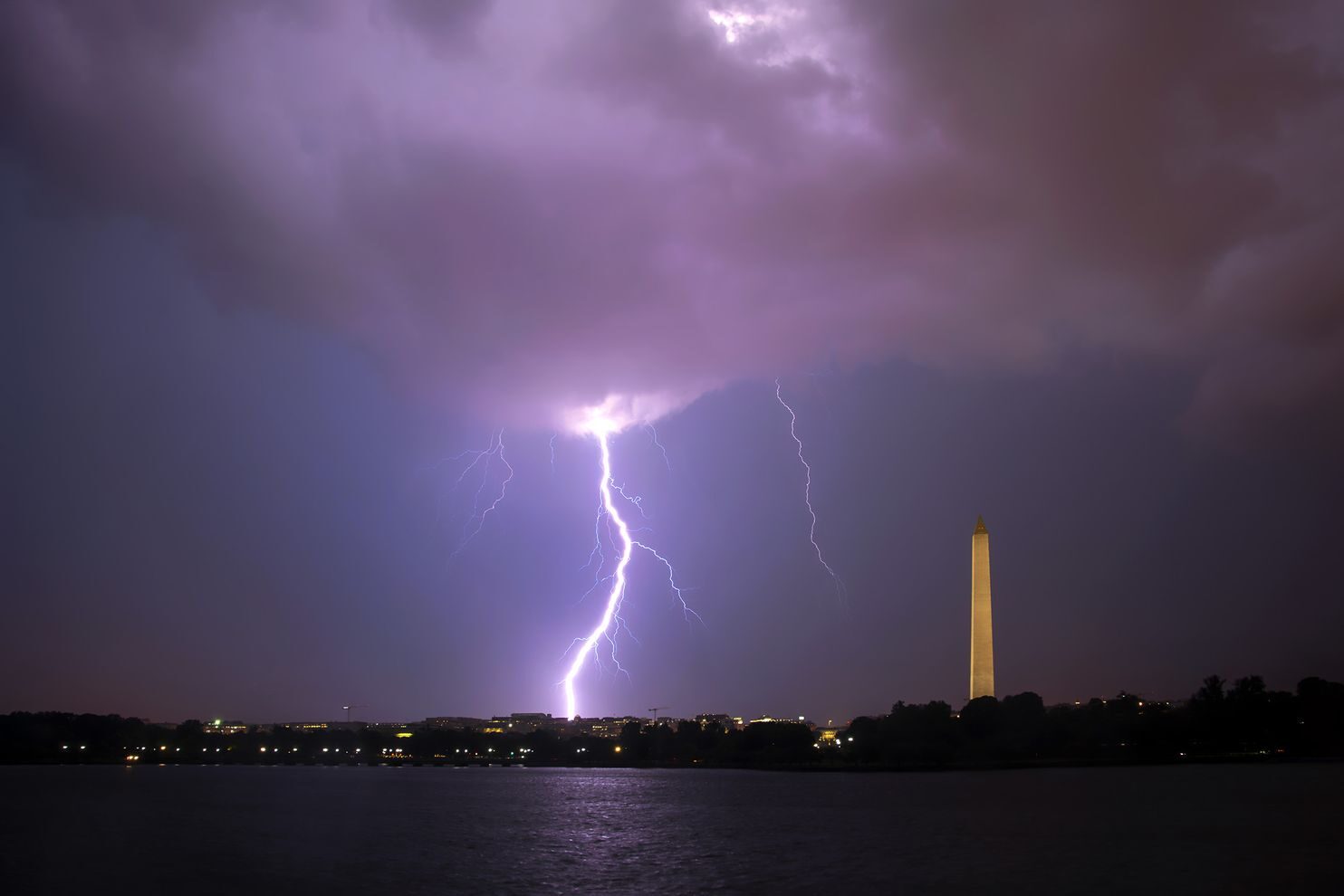 One of many lightning flashes in Washington last night
