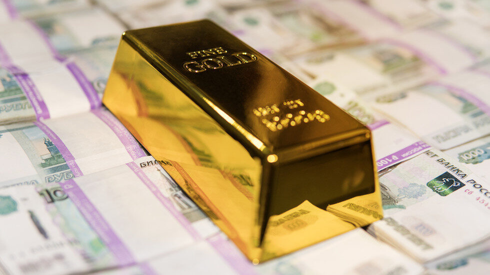 gold bar ruble bank notes