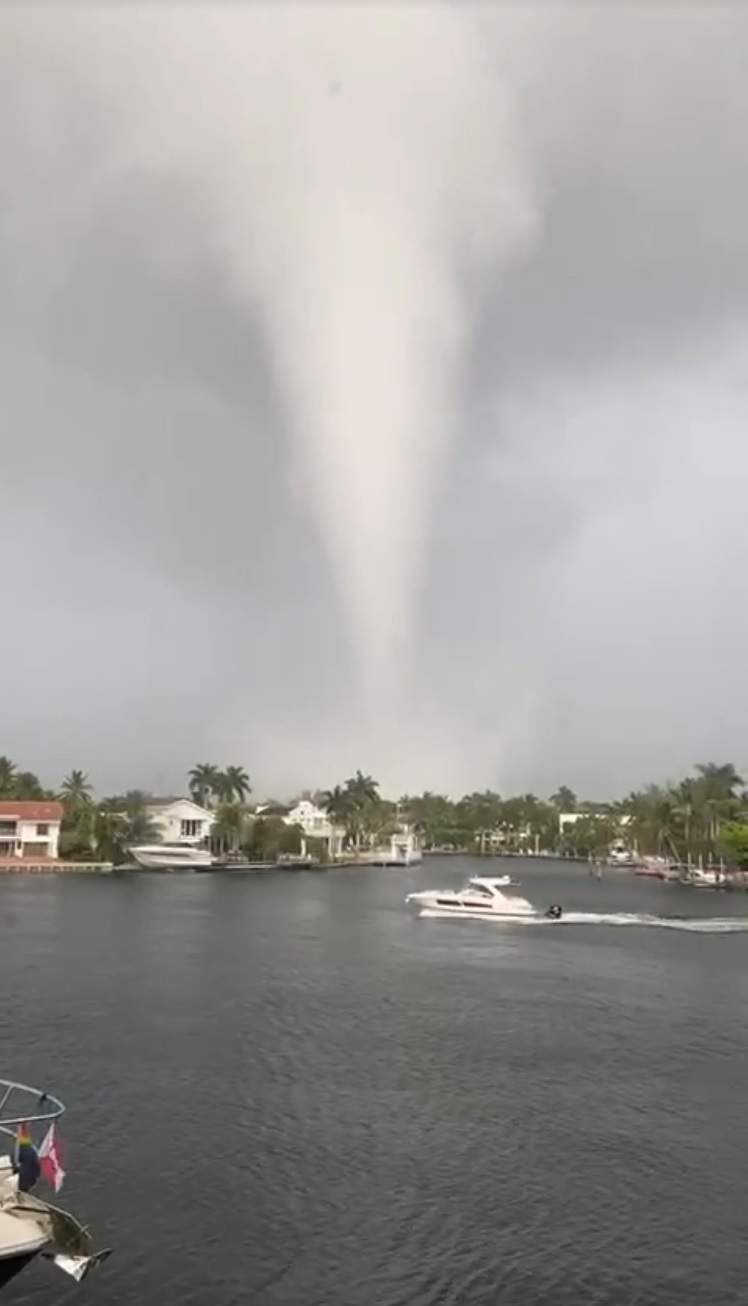 Local 10 viewer Chris Wheeler shared this photo of a waterspout spotted in Aventura near Waterways Marina.