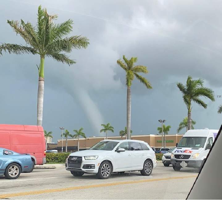 Local 10 viewer Audra Cozza shared this photo of a waterspout seen from Hallandale Beach.