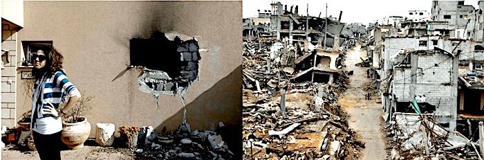 Woman/Gaza destruction