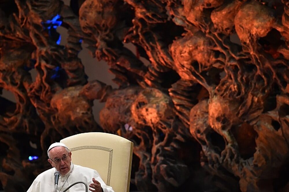 dark images vatican hall pope francis