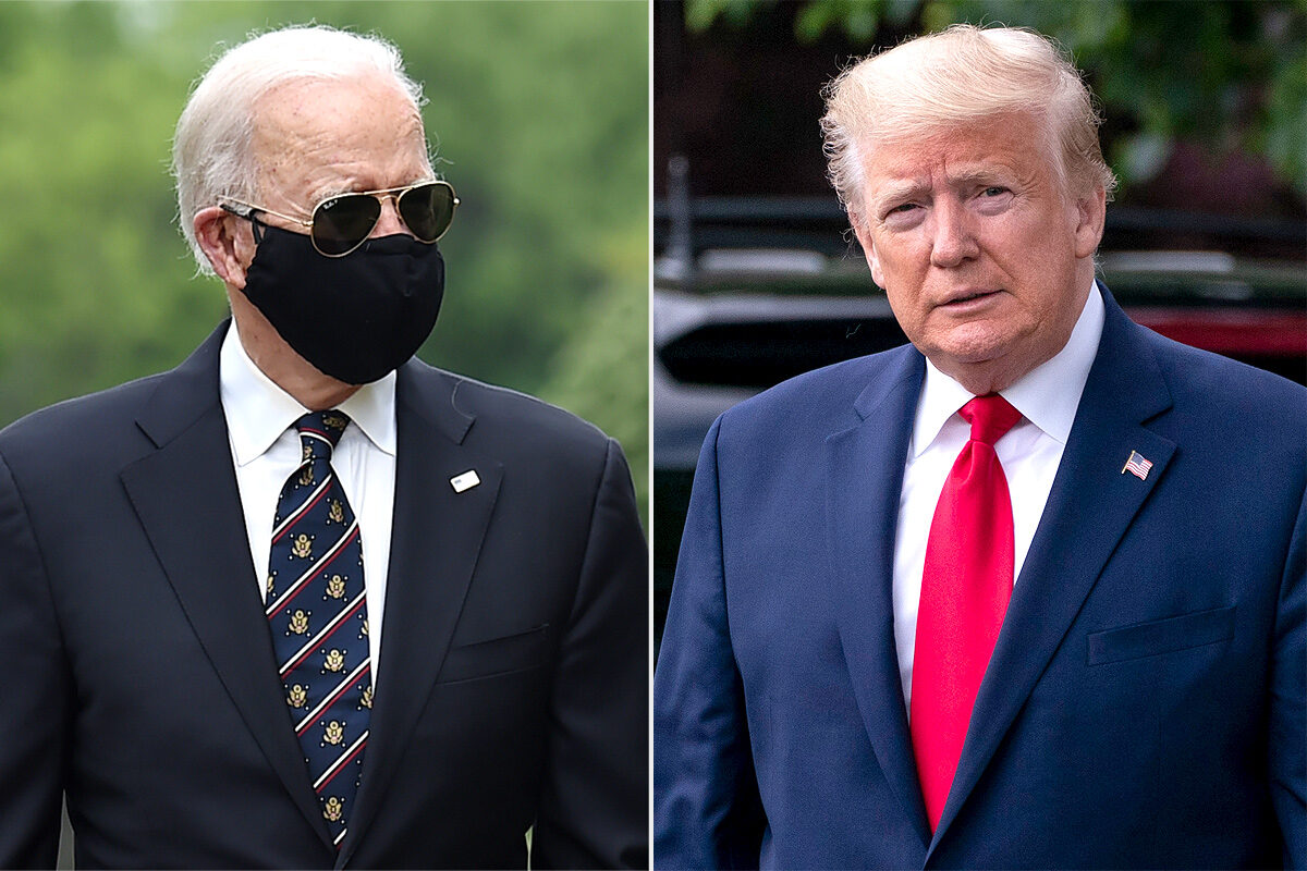Masked Biden and Trump