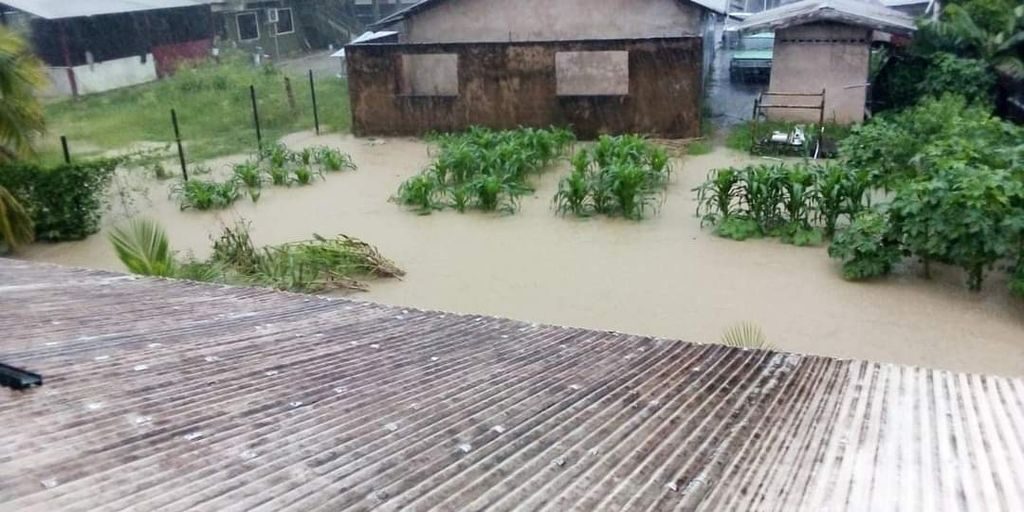Flooding at Bhagwansingh Trace, off Caratal Road, Gasparillo.