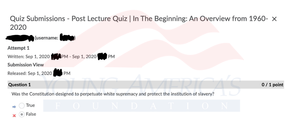 University white supremacy quiz
