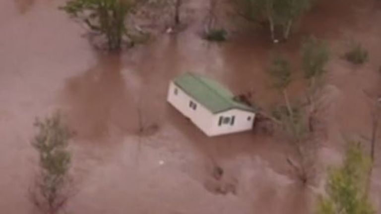 Mobile home floats away in France floods