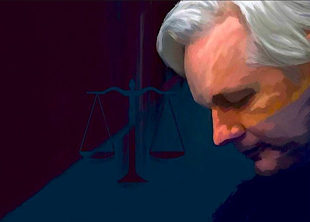 assange justice legal scales court hearing