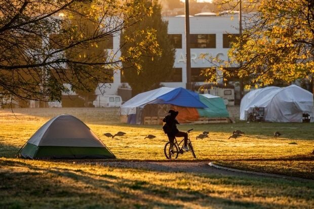 homeless BC tents park