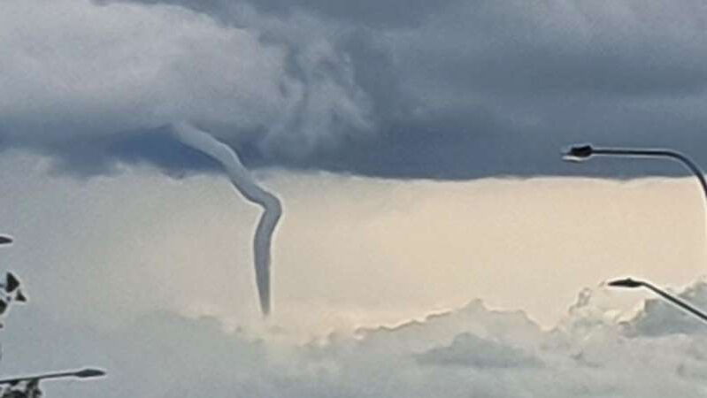 A remarkable cold air funnel has been spotted