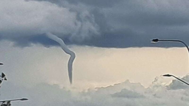 Click to enlarge A remarkable cold air funnel has been spotted