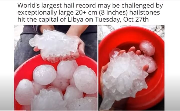 Giant hail in Tripoli