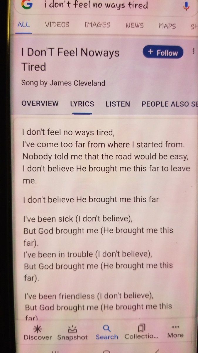 phone screen song lyrics James Cleveland