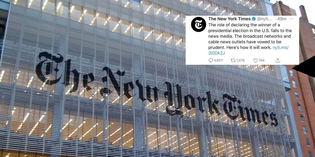 new york times nyt election fake news tweet biden trump