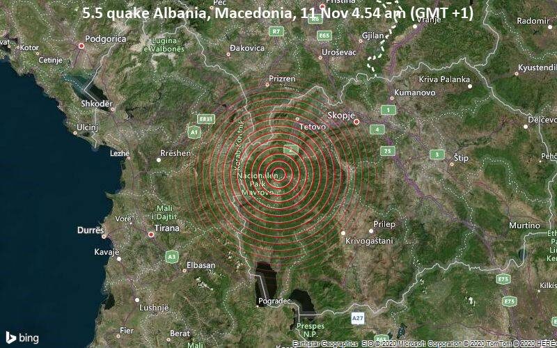 Macedonia quake map