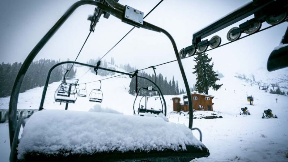 The upper mountain at Squaw Valley received 16 inches of fresh snow overnight, the National Weather Service said Wednesday.