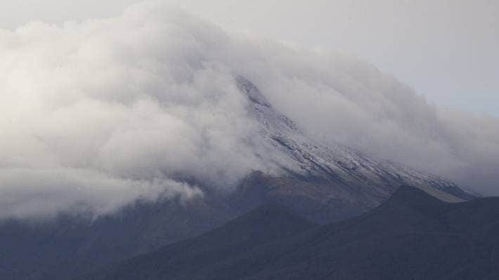 Mt Taranaki received a summer dump of snow overnight on Saturday.