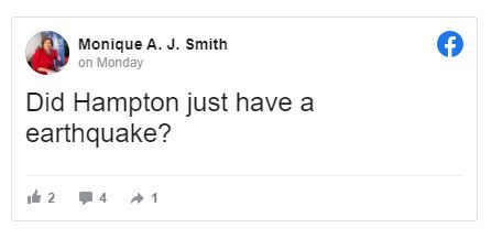 Click to enlarge Facebook post quake