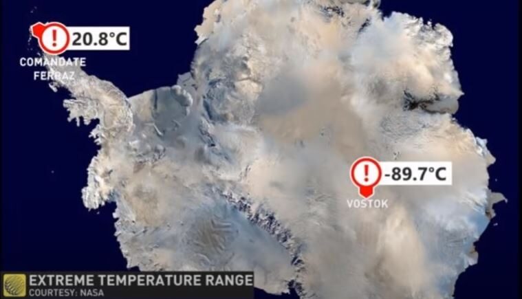 Antarctica extreme temps