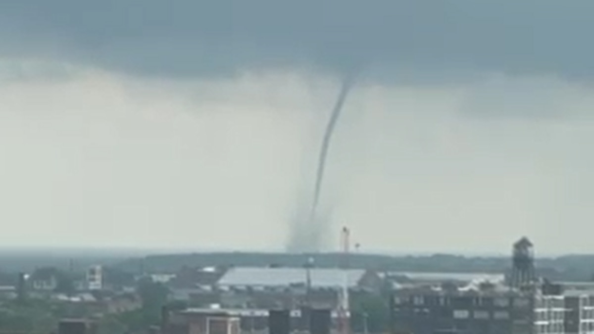 Waterspout from an apartment window in Cleveland,