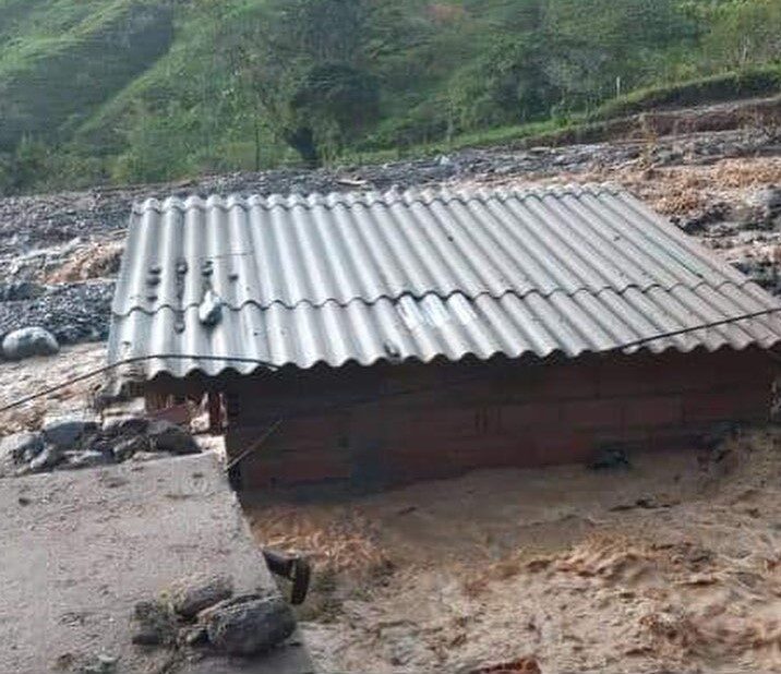 Floods destroyed over 20 homes in Briceño, Antioquia Department, Colombia, Late July.