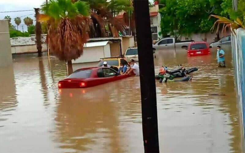 Flooding in Los Cabos Friday morning.