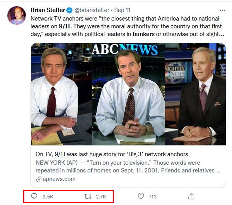 stelter tweet 9/11 ratio