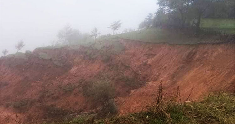 The landslide in the village of Tsablana.