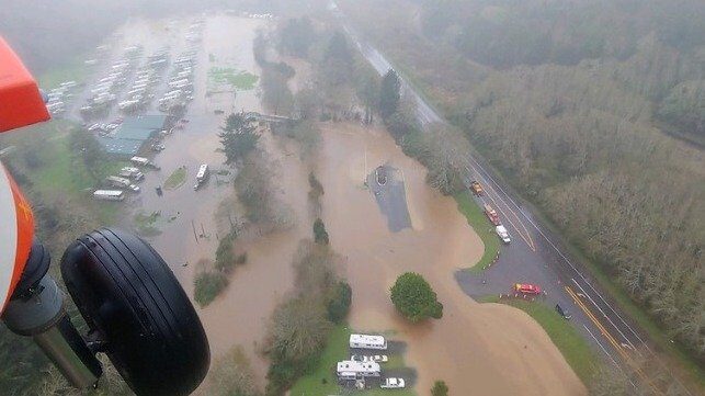 U.S. Coast Guard Evacuates Flooded RV Park at Oregon Coast