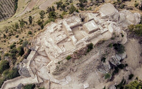An aerial view of the acropolis