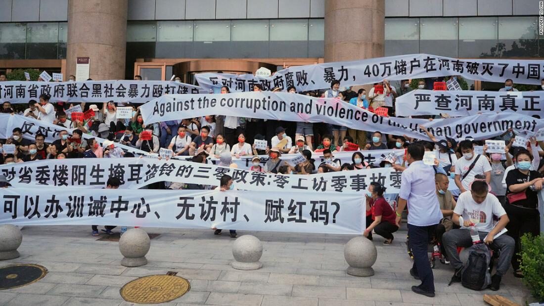 china protest bank