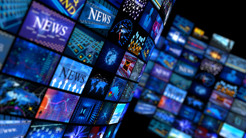 media news tv screens