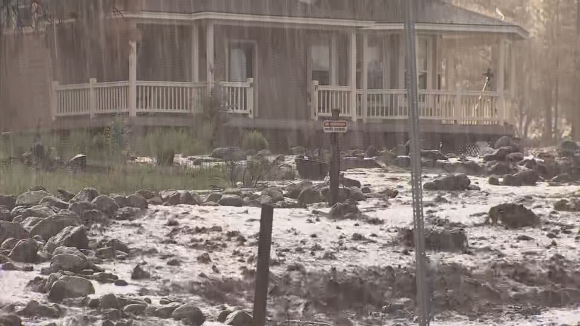 Monsoon rain overflows washes in Flagstaff, creating muddy mess