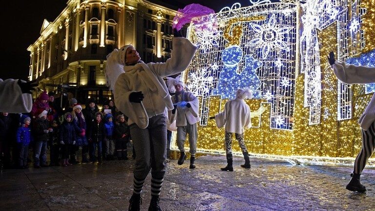 Christmas lights, Warsaw