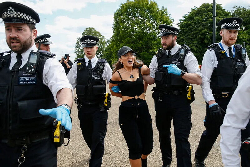covid protest britain arrest