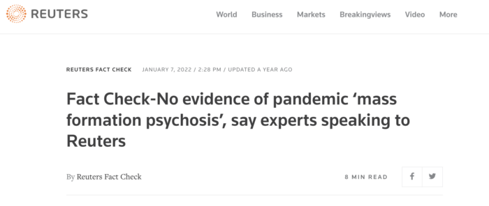 no evidence of mass formation psychosis