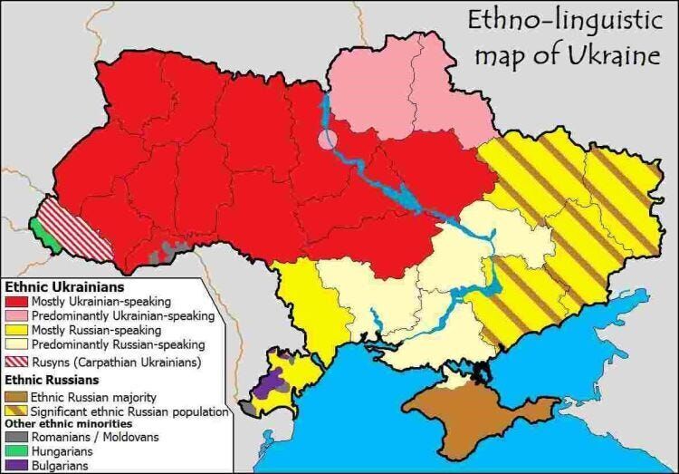 ukraine map ethnicities
