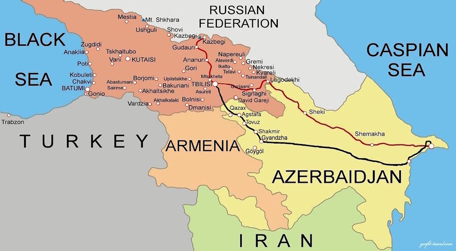 Azerbaijan, Georgia, and Armenia  caucacus russa nato