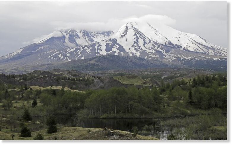 Mount St. Helens is seen from the Hummocks Trail, on May 18, 2020