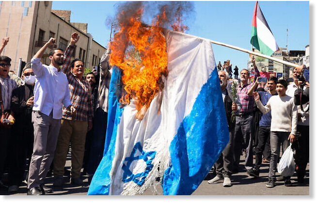 israel flag burning