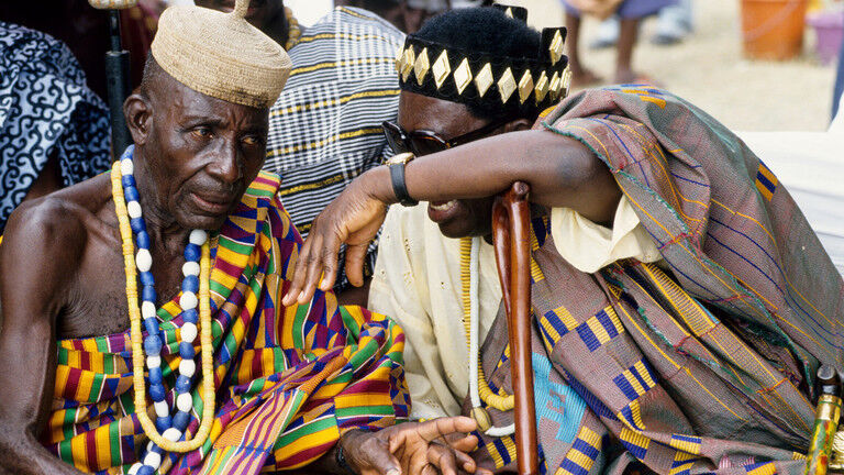 Two Anlo chiefs holding a palaver, Ghana.