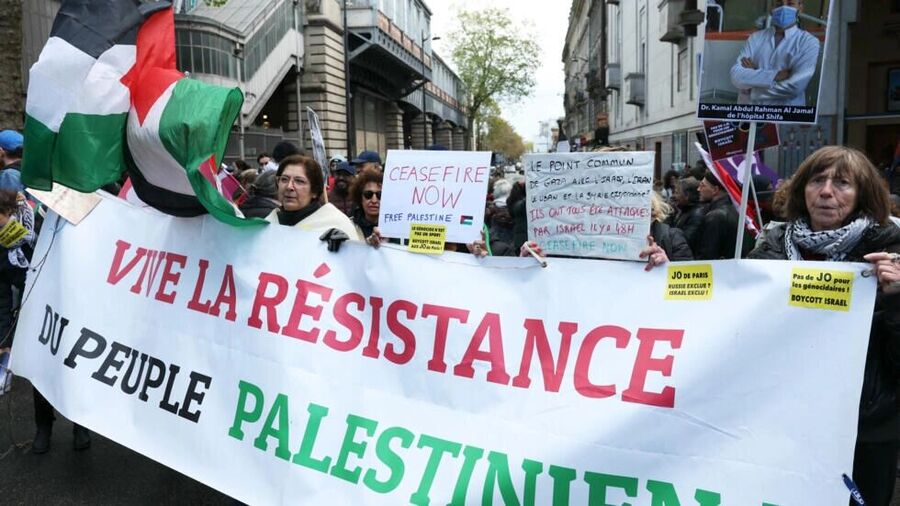 paris protest palestine gaza