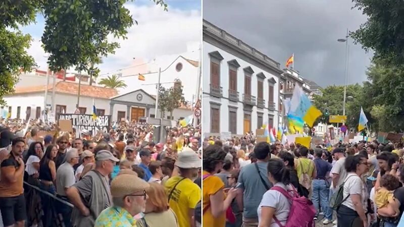 protests tourism damage canary islands