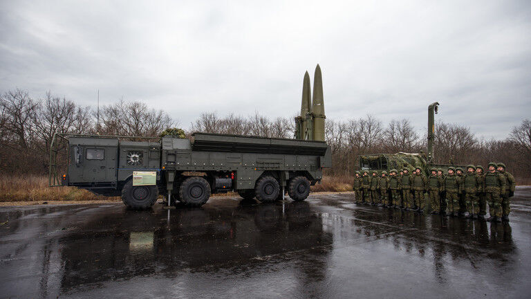 FILE PHOTO: Soldiers in training with the Iskander mobile short-range ballistic missile system at the guided missile brigade in the Southern Military District.