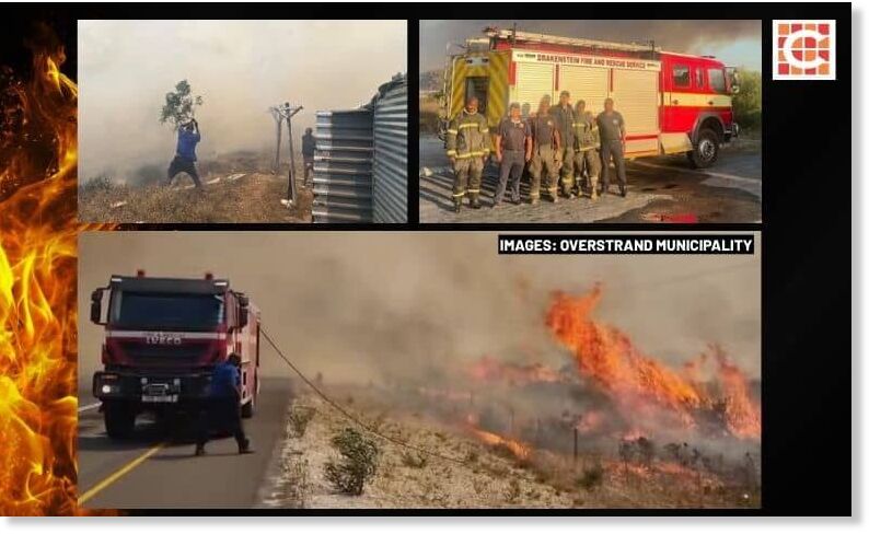 Click to enlarge Multiple fires are raging in the Cape