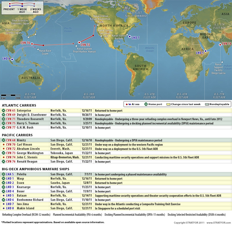 US naval deployment map