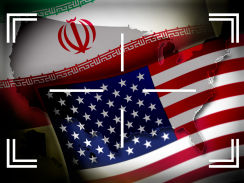 Iran US flags