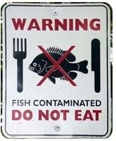 contaminated fish sign