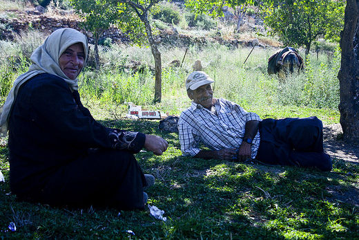 Villagers relaxing in Deir Istiya, 2009.