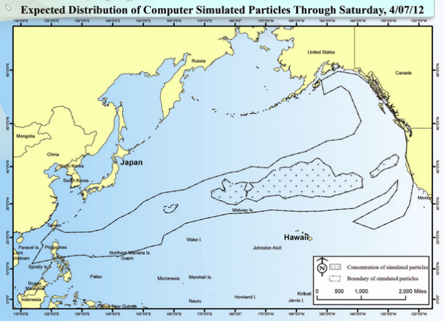 tsunami debris distribution map