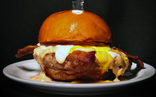 Click to enlarge 100% bacon burger
